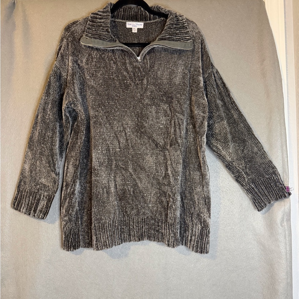 Rebecca Malone Charcoal 1/4 Zip Neck Sweater